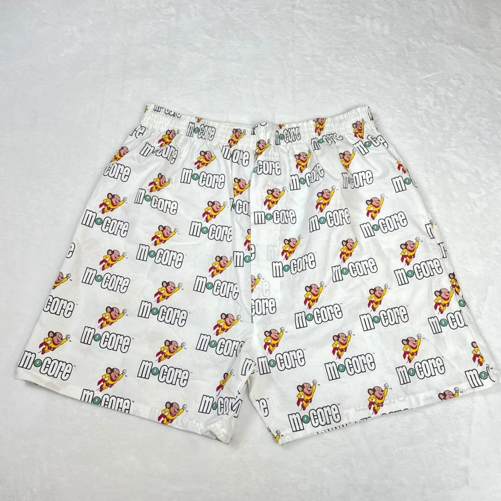 Image Boxers Pajama Shorts Cotton Mens L White Good Vintage Mighty Mouse m-core